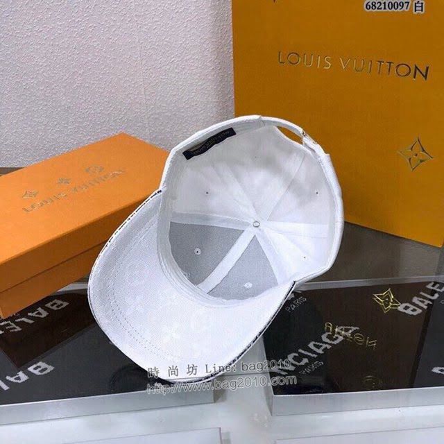 LV男女同款帽子 路易威登白色棒球帽鴨舌帽  mm1116